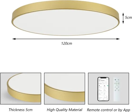 Brilagi - POOL SMART LED stmievateľné svietidlo 180W/230V 120 cm zlaté Wi-Fi Tuya + diaľkový ovládač