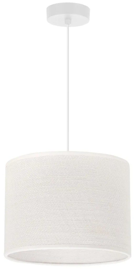 Závesné svietidlo Juta, 1x biele jutové tienidlo, (fi 20cm), w