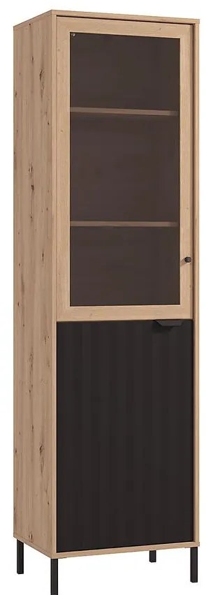 Vitrína Vandea 1k Artisan/Čierna 11013560