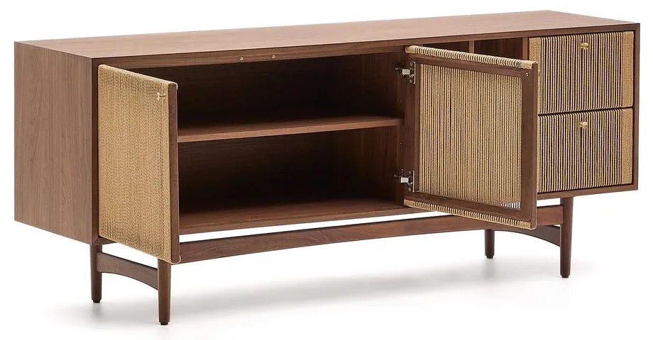 Hnedá nízka komoda v dekore orecha 180x73 cm Elan – Kave Home