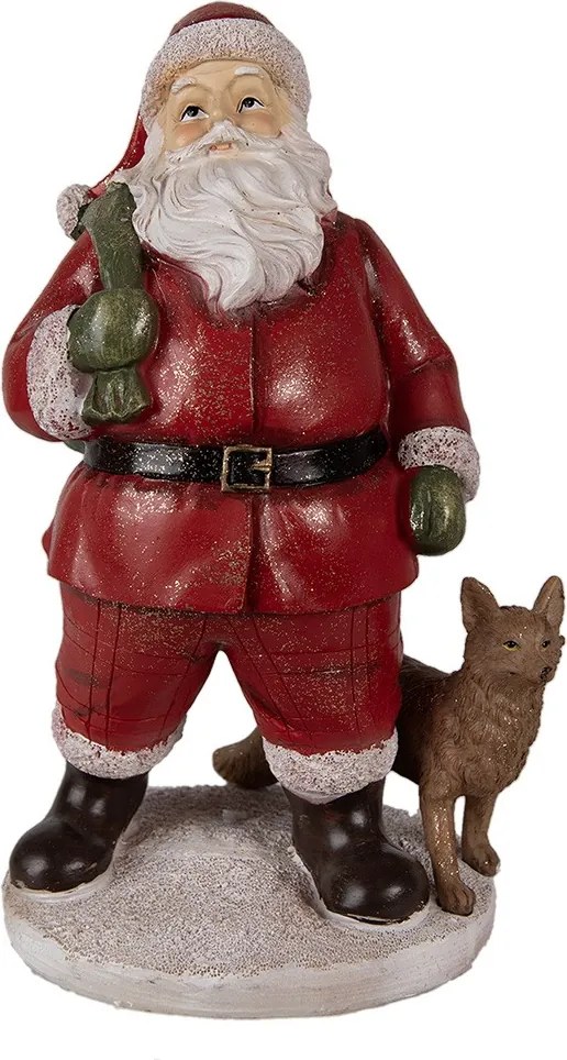 Vianočné dekorácie Socha Santa s líškou - 16*14*26 cm