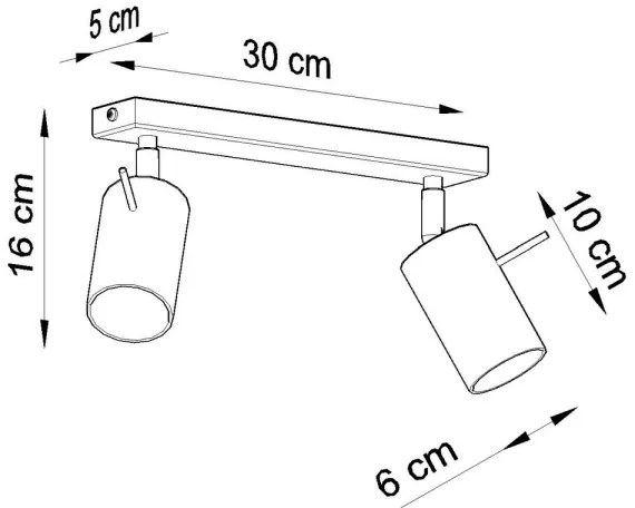 Sollux SL.0088 - Bodové svietidlo RING 2 2xGU10/10W/230V biela
