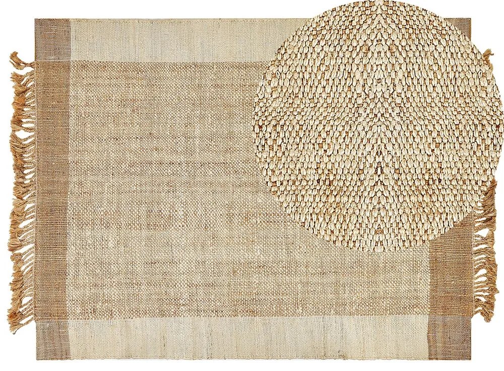 Jutový koberec 160 x 230 cm béžový DEDEMLI Beliani