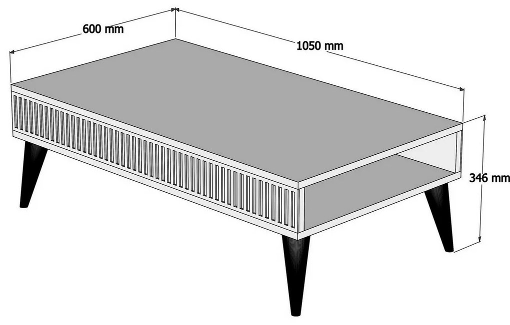 Konferenčný stolík Mila White and Walnut