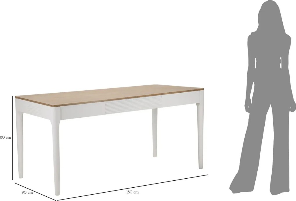 Jedálenský stôl Matera 180 cm biely/hnedý