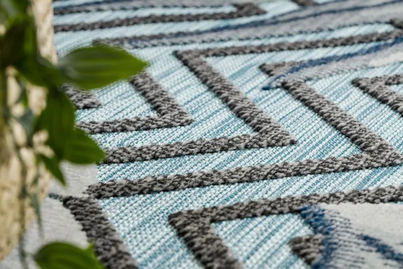 Dywany Łuszczów, Kusový koberec Botanic 65242 Feathers aqua – na von aj na doma, 157x220, modrá, chodba / predsieň