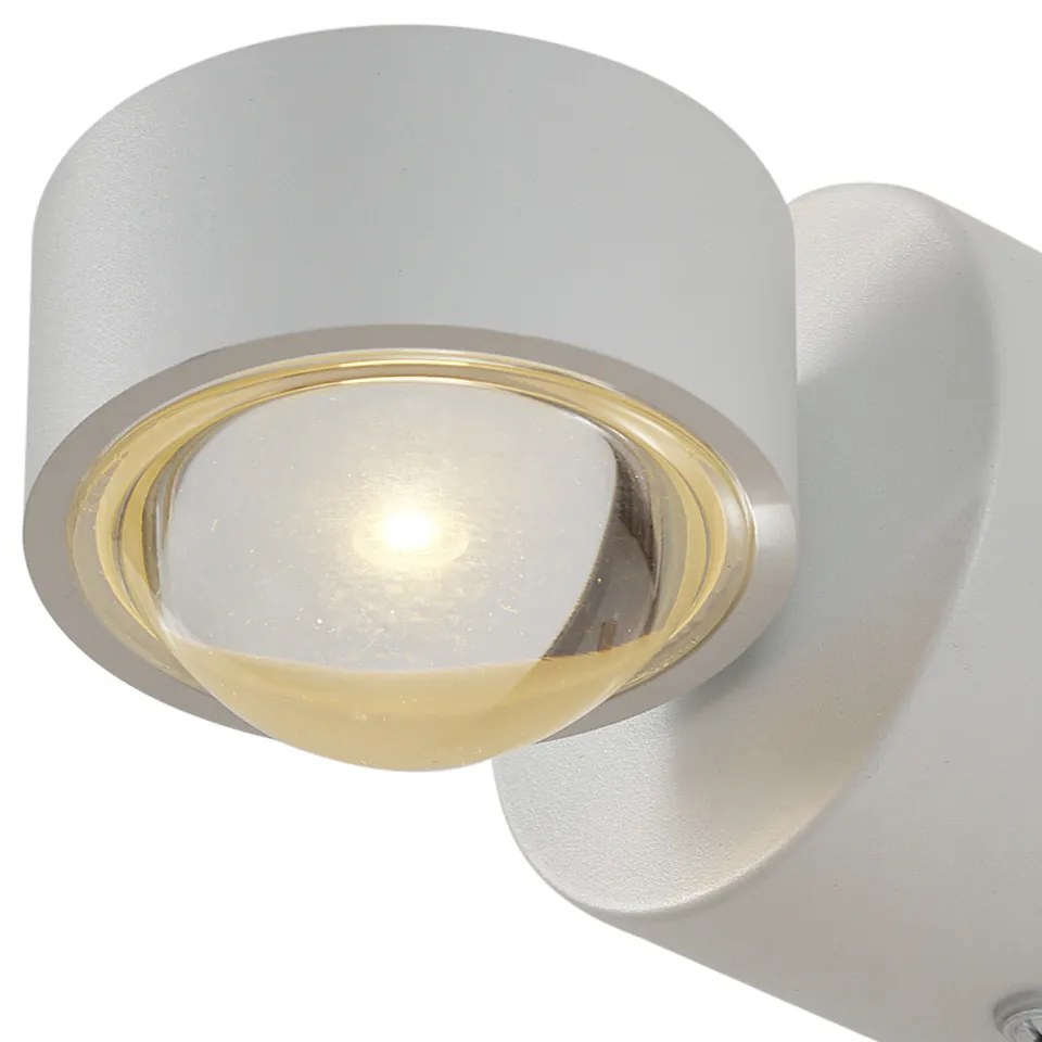 Dizajnové nástenné svietidlo biele vrátane LED IP44 - Lens