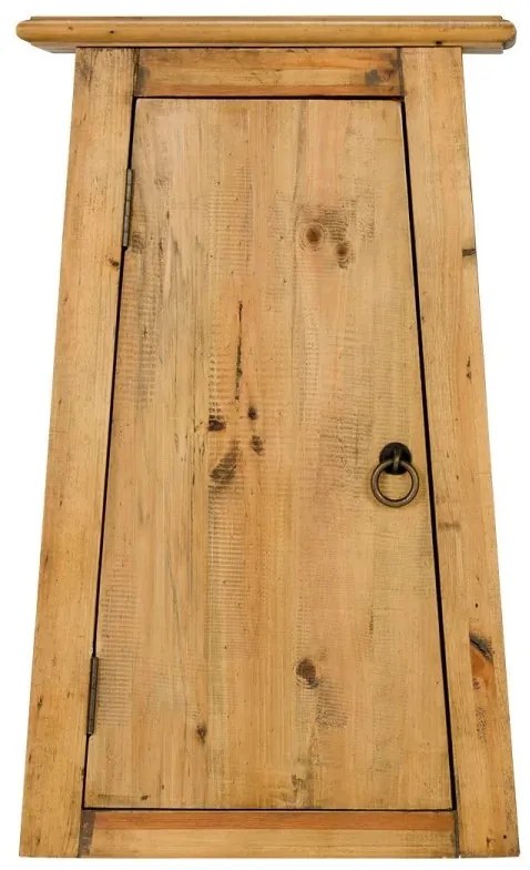 furniture-nabytek.cz - Masivní nástěnná skříňka do koupelny Rangoon z recyklované borovice, lakovaná, hnědá – 42×22×70 cm