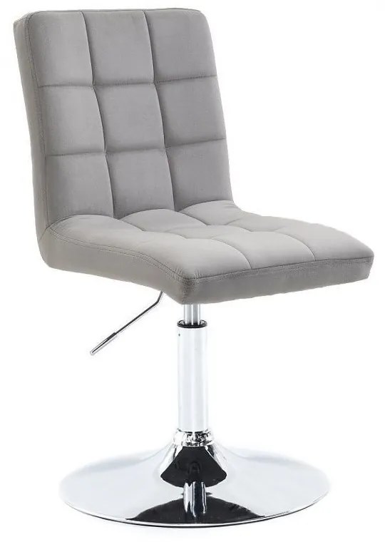 LuxuryForm DESIGN Stolička TOLEDO VELUR na striebornom tanieri - svetlosivá