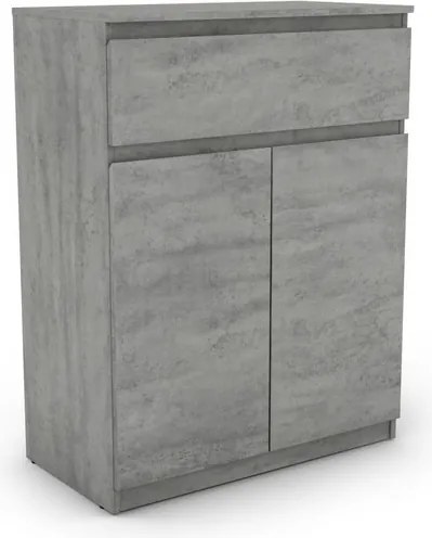 Skrinka so zásuvkou Carlos, šedý beton, 80 cm