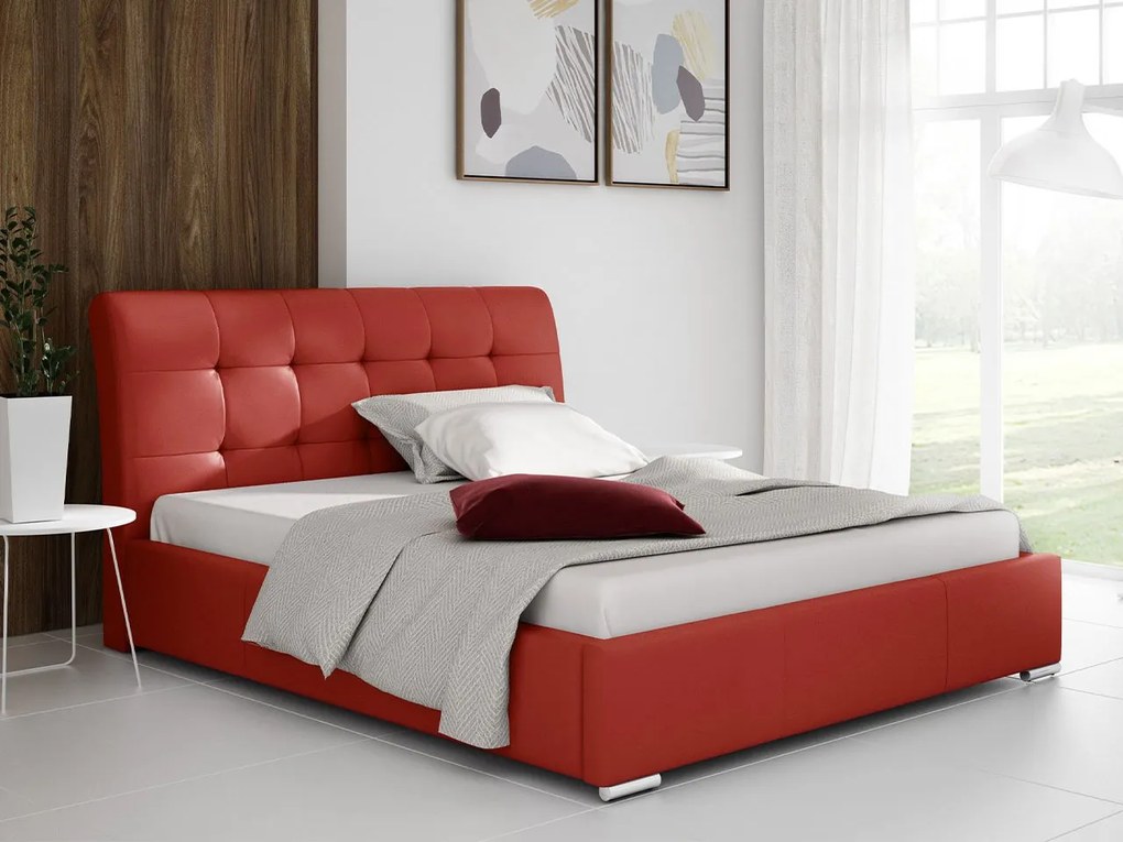 Čalúnená manželská posteľ Pilatus, Rozmer postele: 180x200, Dostupné poťahy: ekokoža Soft 017 (biela)