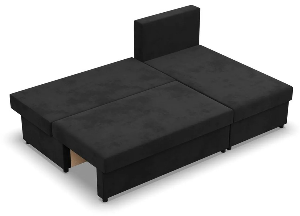 Rohová rozkladacia sedacia súprava DELI Čierna/červená