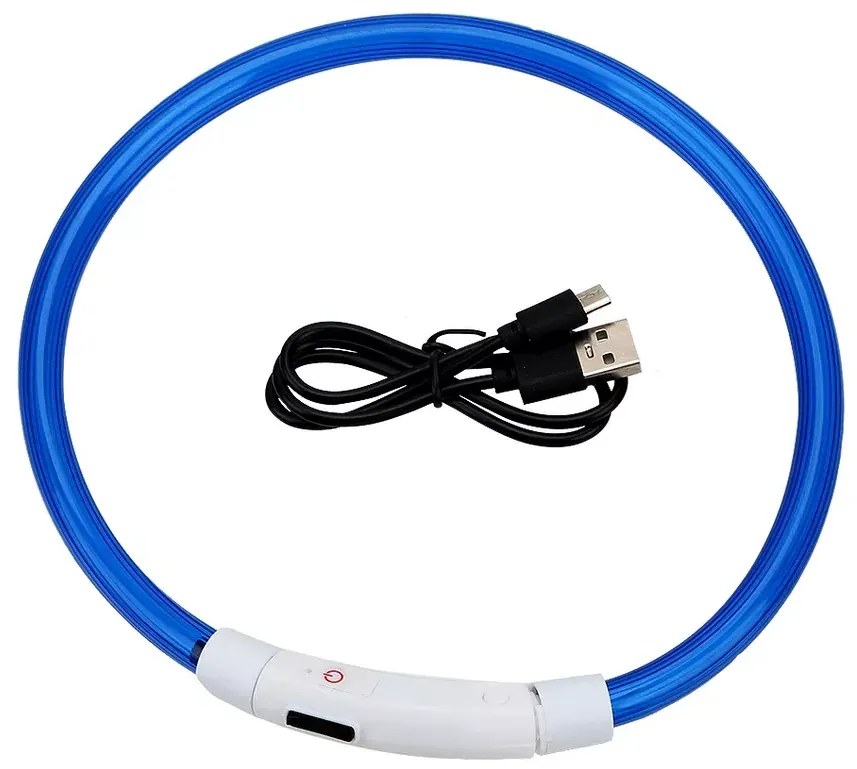 Nuxie LED svietiaci obojok pre mačku a psa 55 cm oranžový