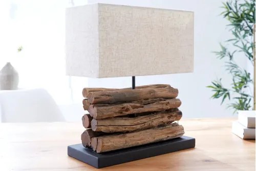 Stolová lampa 19477 Masív drevo/Bežová - Komfort-nábytok