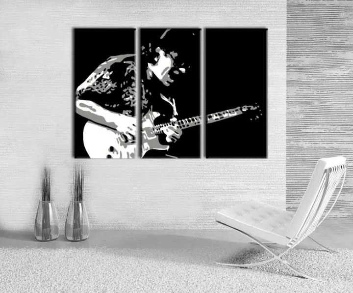 Ručne maľovaný POP Art obraz Santana 3 dielny  san