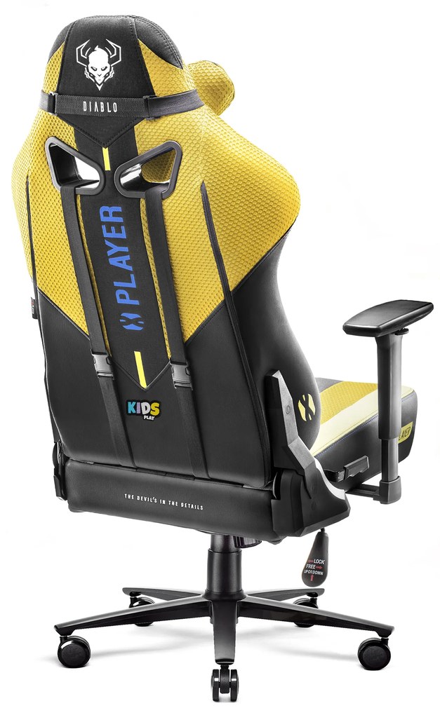 Detské látkové herné kreslo Diablo X-Player 2.0 Kids Size: dark sunflower / žltá Diablochairs