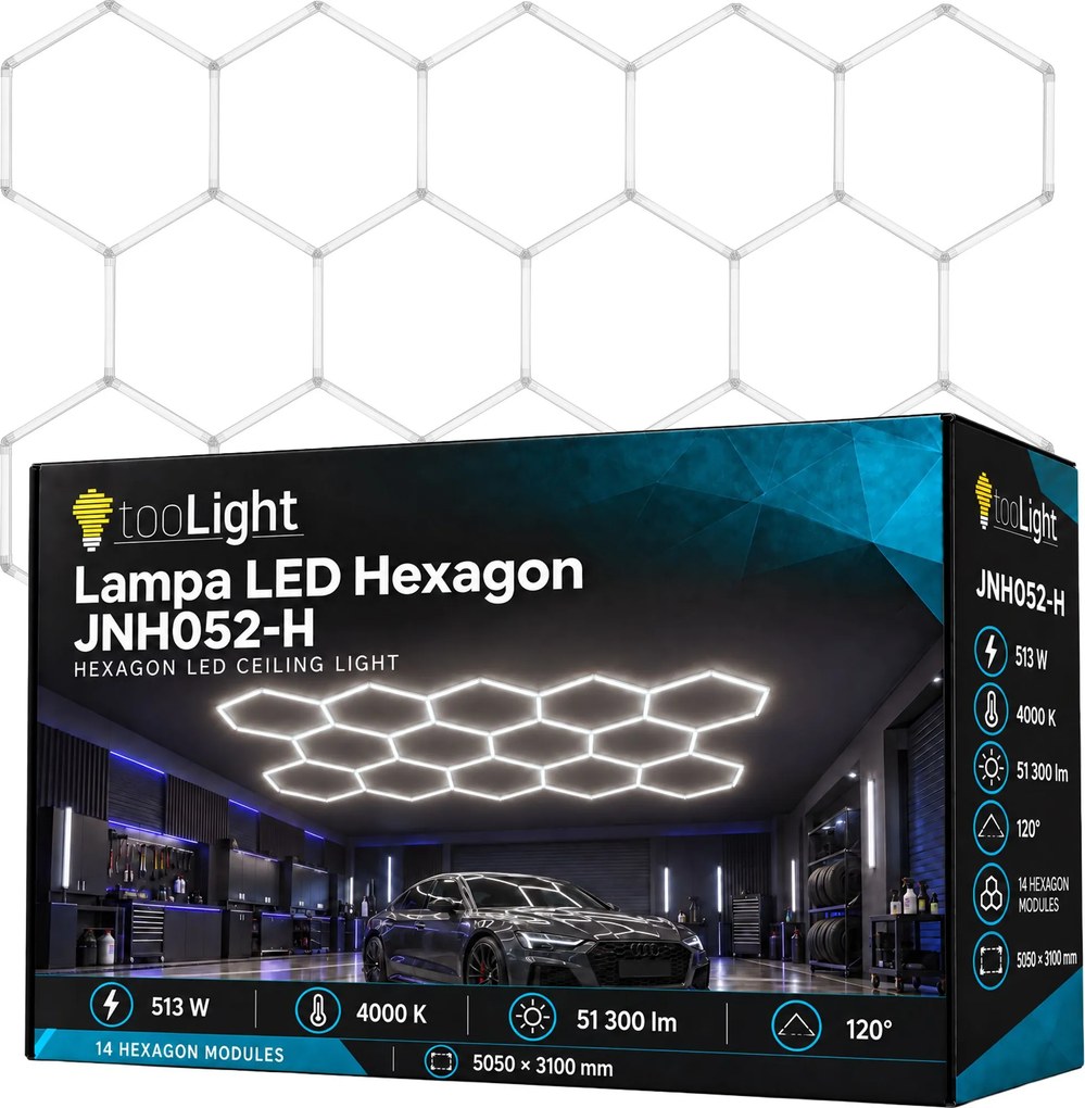 Toolight Toolight, LED stropné svietidlo HEXAGON, JNH052-H, biela, OSW-56244