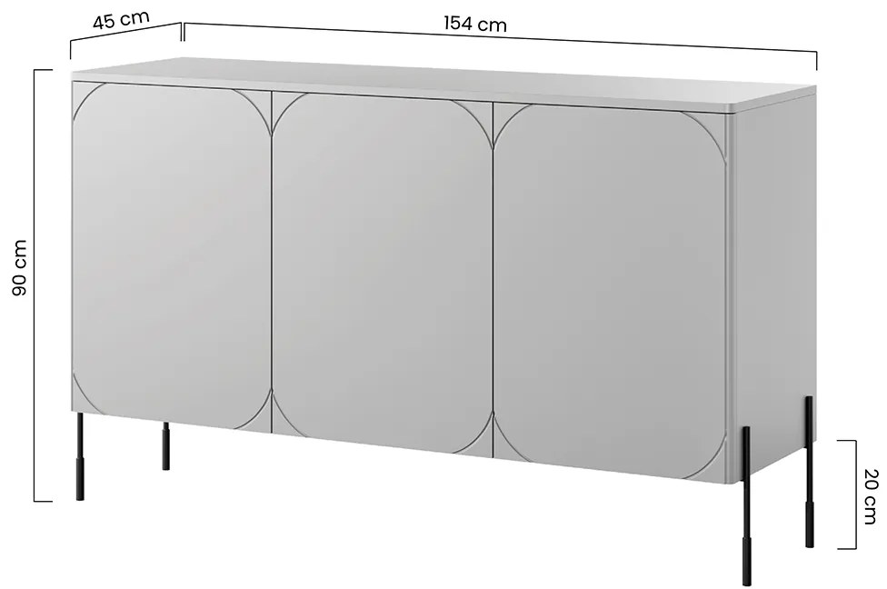 Komoda Sonatia 150 cm - olivová