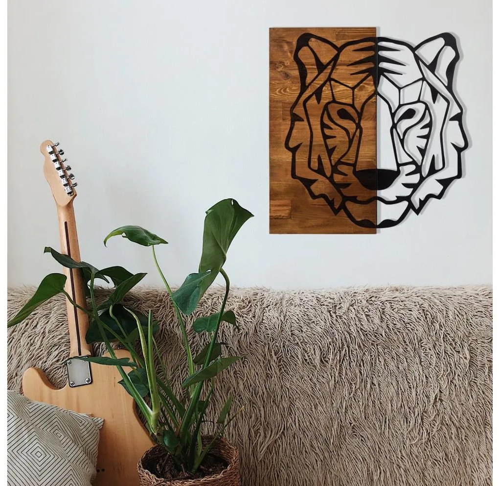 Asir Nástenná dekorácia 56x58 cm tyger drevo/kov 279ENZ1703