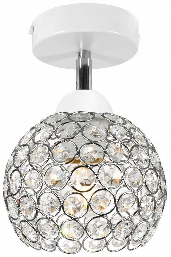 Bodové svietidlo Crystal, 1x strieborné krištáľové tienidlo, (výber z 2 farieb konštrukcie - možnosť polohovania)