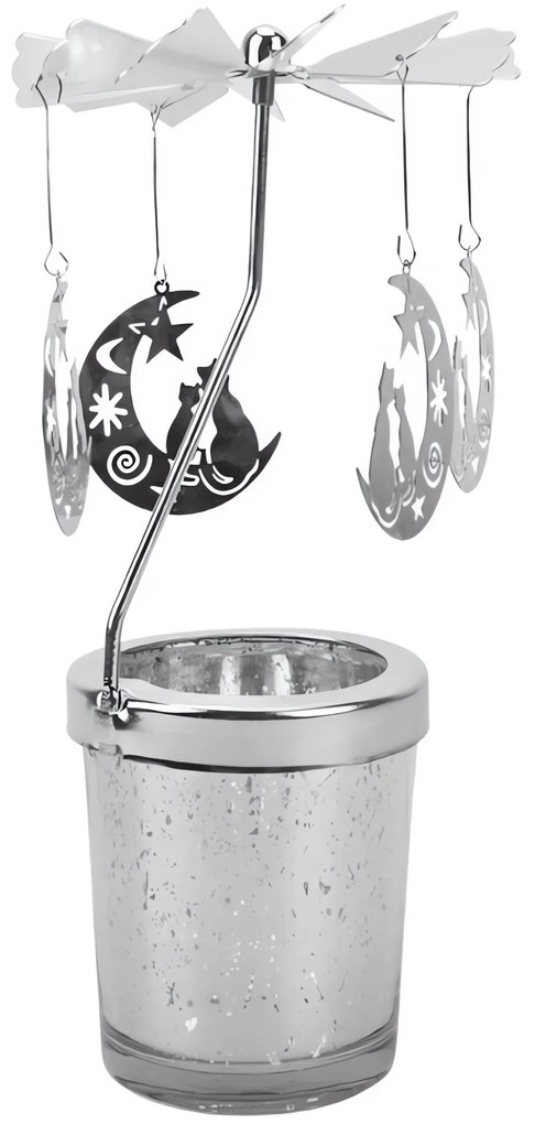 APT AG712D Vianočný otočný svietnik strieborný