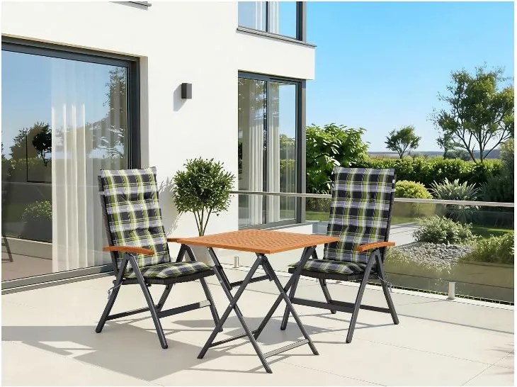 Livarno home Skladací záhradný stôl Valencia + Skladacie kreslo Valencia, 2 kusy  (800008284)