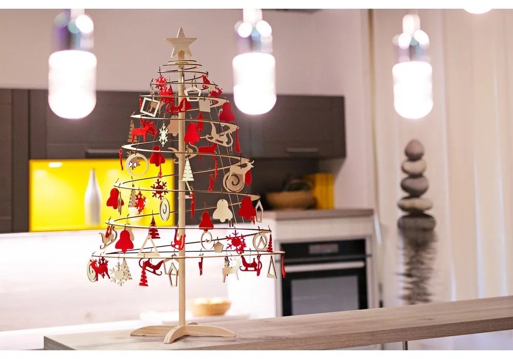 Drevená hviezda na dekoratívny vianočný stromček Spira Small
