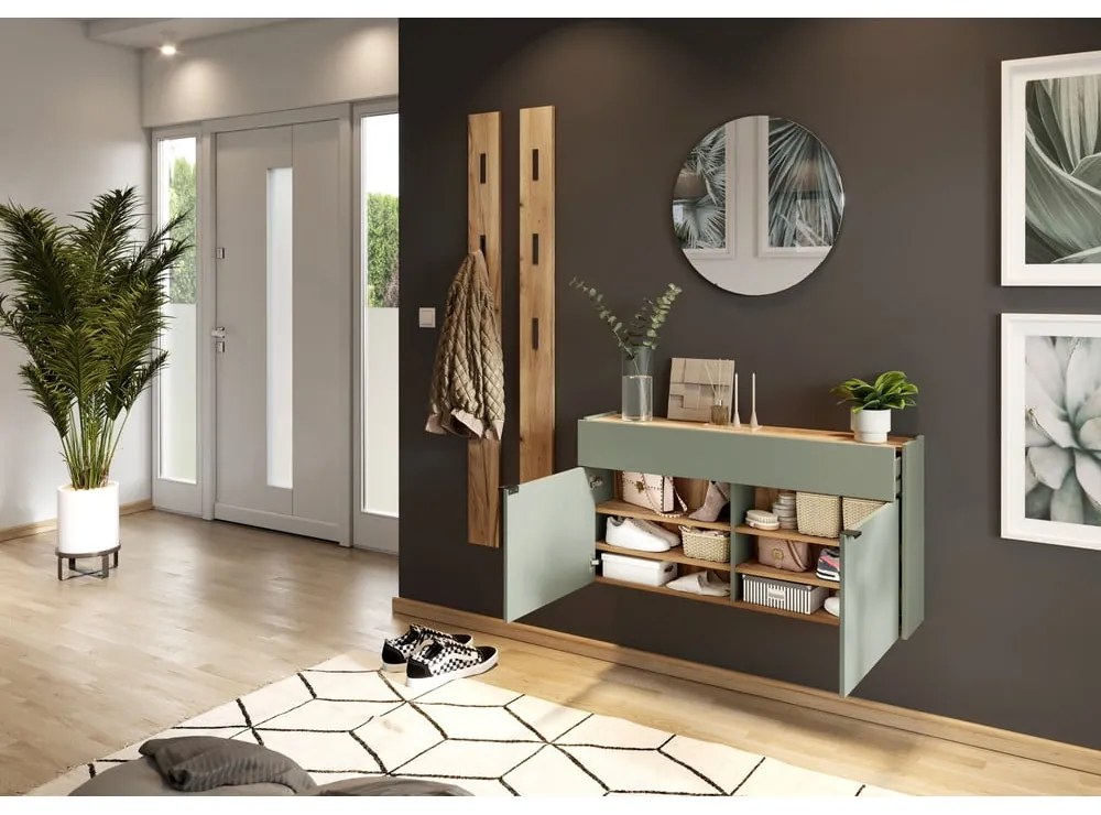 Šalviová zelená skrinka 110x57x22 cm Ameca – Germania