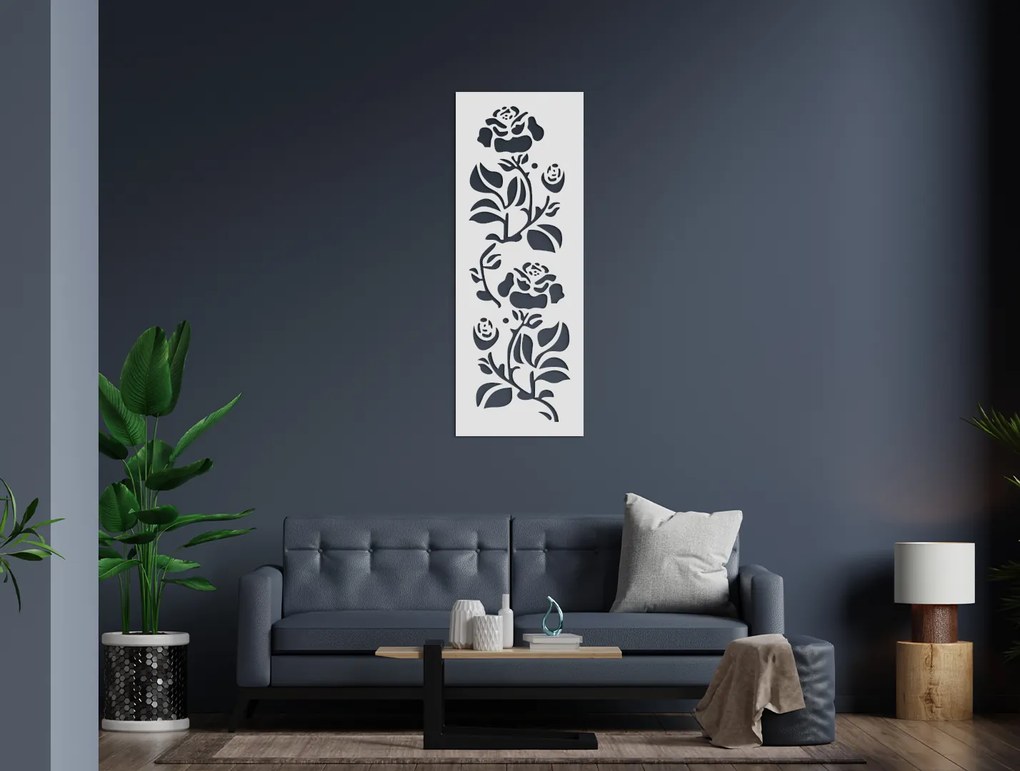 drevko Drevený obraz Ruže Rozmer obrazu: 44,5 x 16,5 cm, Farba dekorácie: Čierna