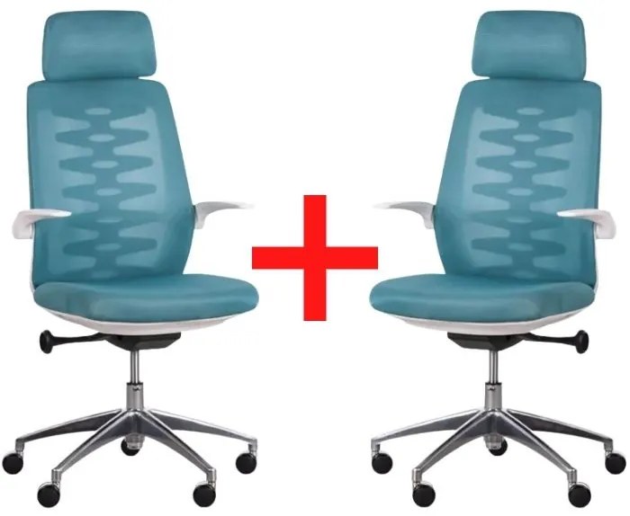 Kancelárska stolička so sieťovaným operadlom SITTA WHITE 1+1 ZADARMO, zelená
