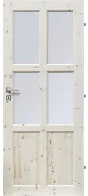 Interiérové dvere masívne 4S2K presklené 60 P borovica