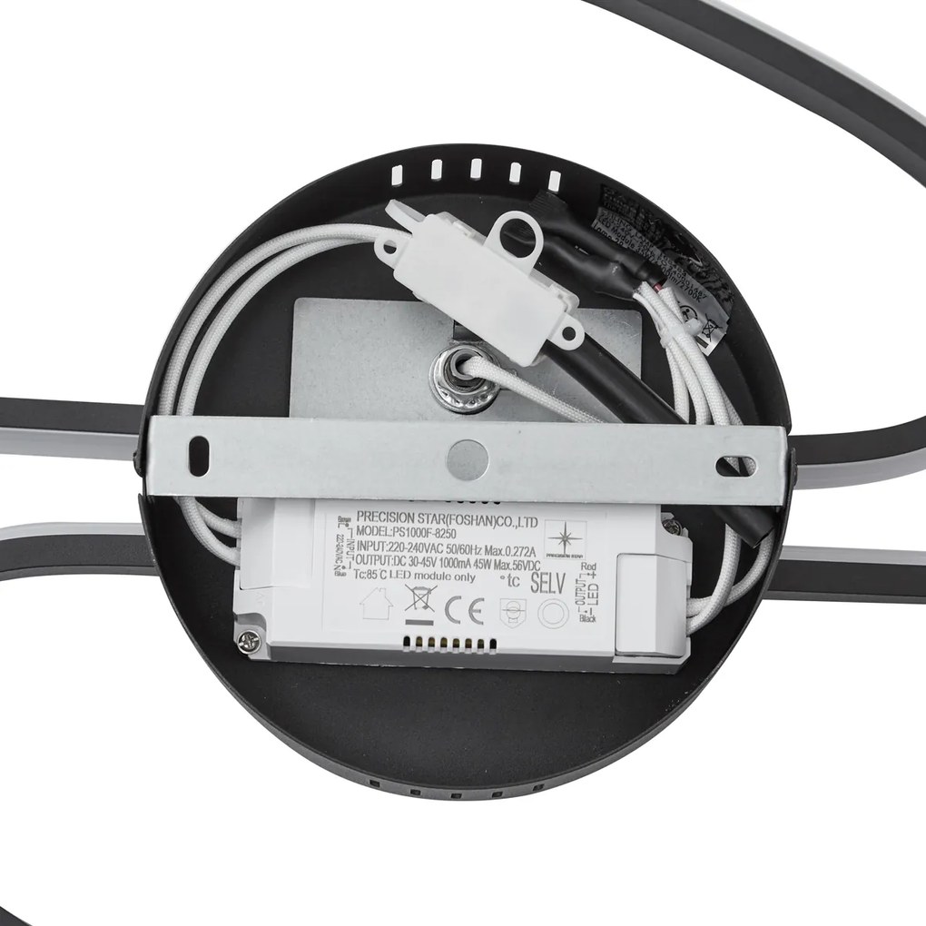 Dizajnové stropné svietidlo čierne 100 cm vrátane LED 3-stupňové stmievateľné 2-svetelné - Pepe