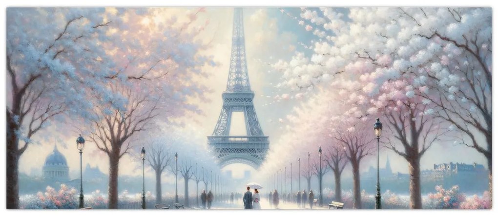 Obraz - Maľba z Paríža (120x50 cm)