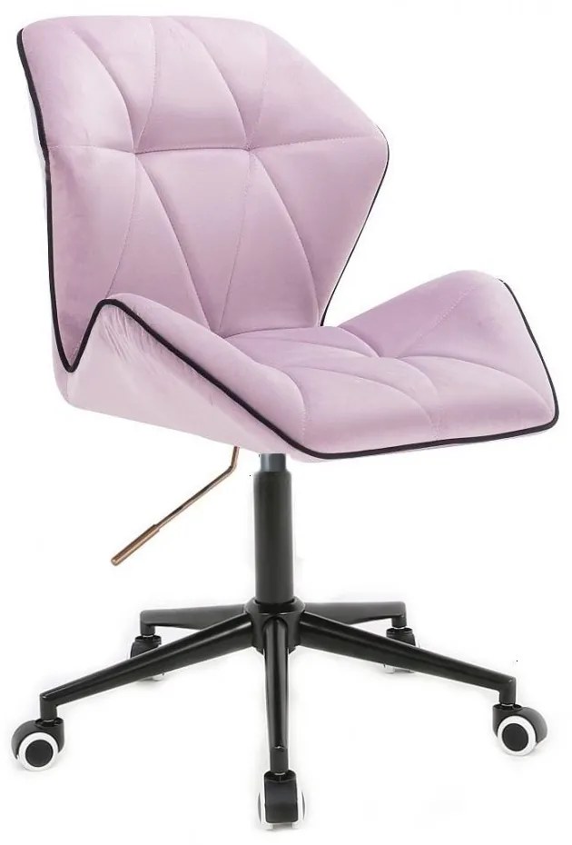 LuxuryForm DESIGN Stolička MILANO MAX VELUR na čiernej podstave s kolieskami - levanduľa