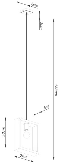 Sollux SL.1312 - Luster na lanku ARIES 1xE27/15W/230V buk/biela