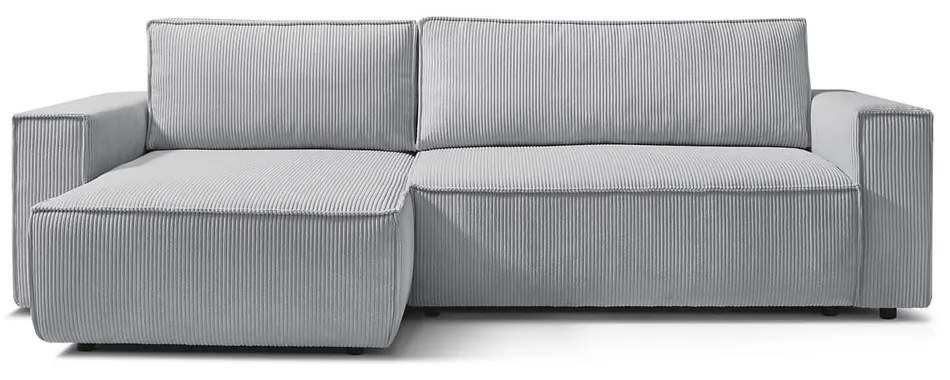 Svetlosivá menčestrová rozkladacia rohová variabilná pohovka Nihad – Bobochic Paris