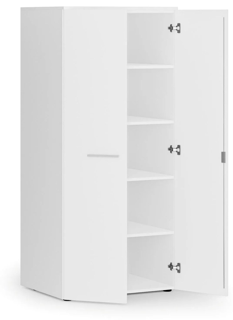 Kancelárska policová skriňa PRIMO WHITE s dverami, 1781 x 800 x 600 mm, biela