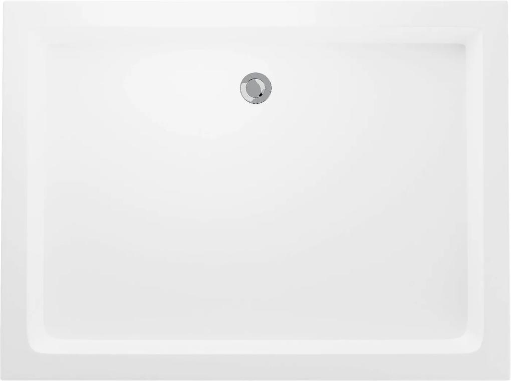 Mexen RIO - Obdĺžniková sprchová vanička 120x90x14 cm + chrómový sifón, biela, 45109012