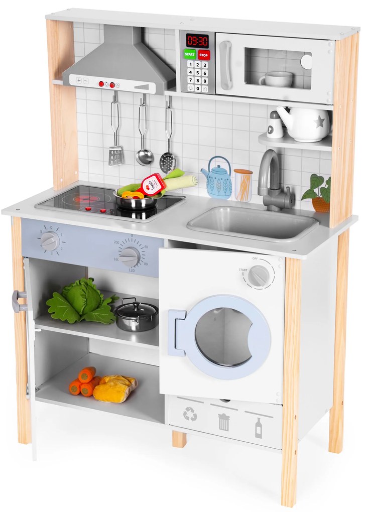 Detská drevená kuchynka ECOTOYS s LED a zvukmi