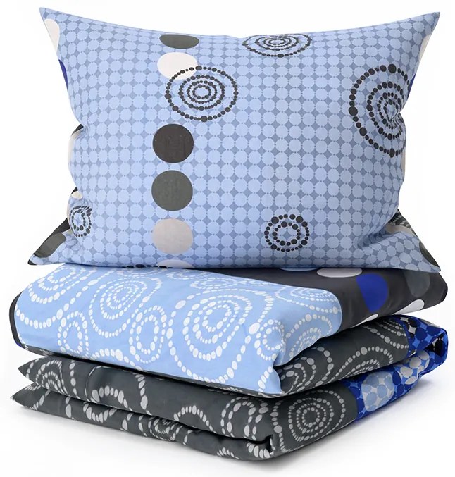 Bavlnené obliečky CIRCLES BLUE, modrá Rozmer obliečky: 70 x 90 cm | 140 x 200 cm