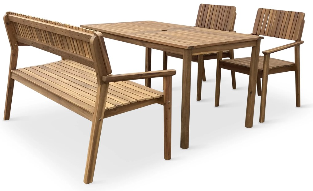 Noela Záhradný set LUCY - 1x stôl + 2x kreslo + 1x lavica 3-miestna