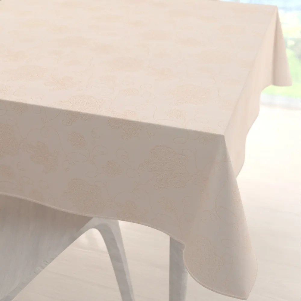 Biante Teflónový štvorcový obrus TF-099 Zlaté kvetované ornamenty na béžovom 120x120 cm