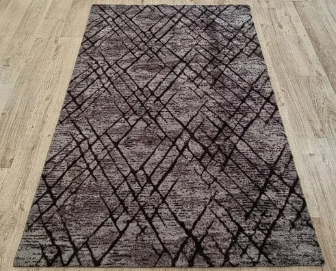 HU Sivý koberec Plush Deluxe Tmavy-mramor Rozmer: 50x80 cm