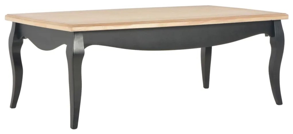 vidaXL Konferenčný stolík,čierny a hnedý 110x60x40cm, borovicový masív