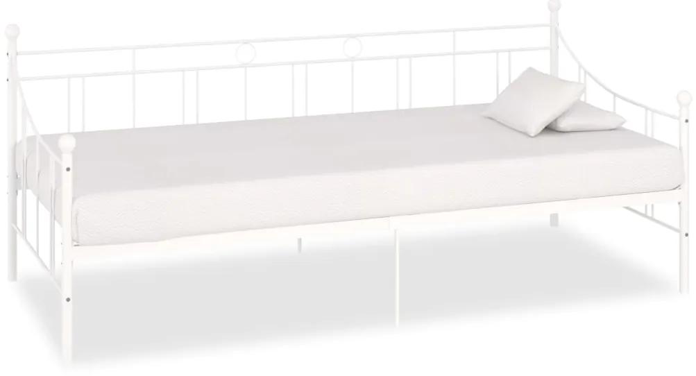 Rám dennej postele biely kovový 90x200 cm