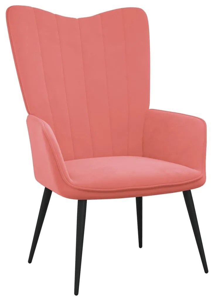 vidaXL Relaxačné kreslo, ružové, zamat