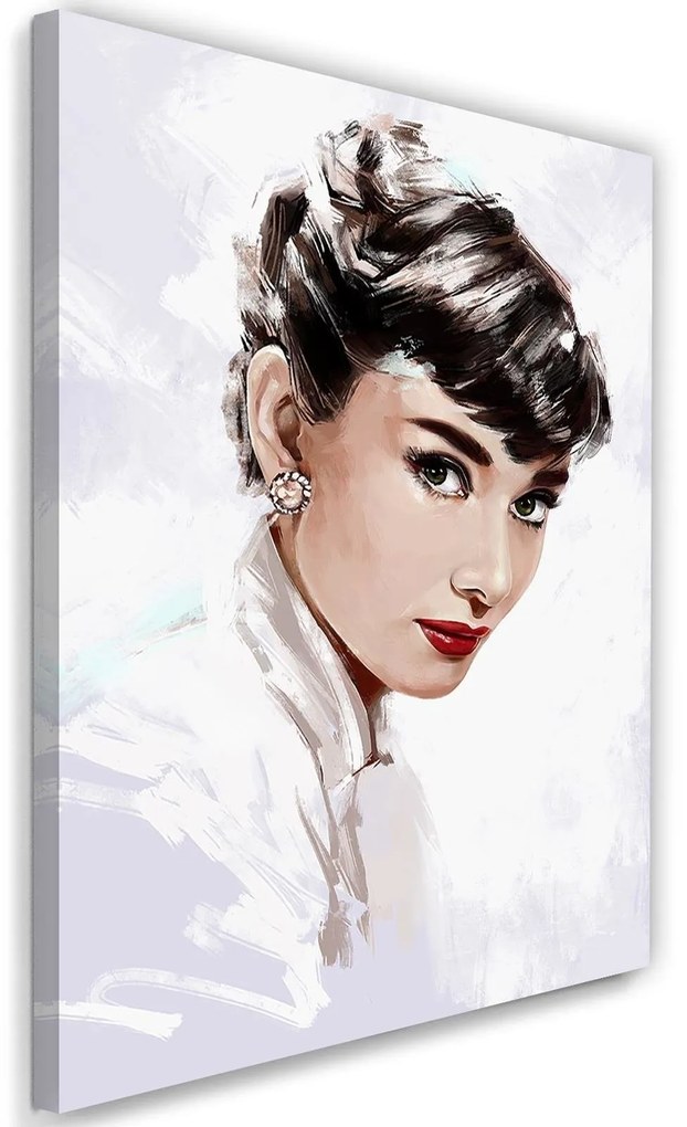 Gario Obraz na plátne Audrey Hepburn v bielom - Dmitry Belov Rozmery: 60 x 90 cm