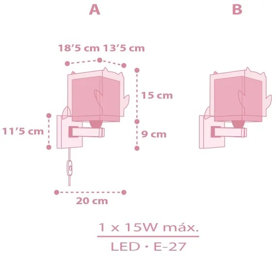 Dalber 64489 - Detské nástenné svietidlo LITTLE FRIENDS 1xE27/15W/230V