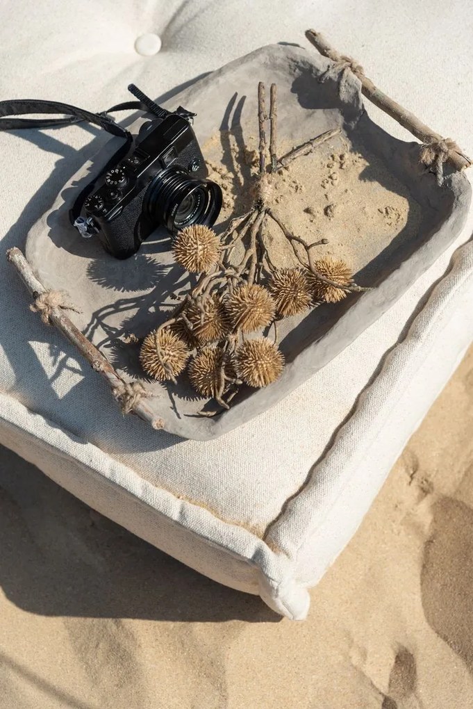 Dekoračný papierový podnos s drevenými ušami Mache - 32*25*5 cm