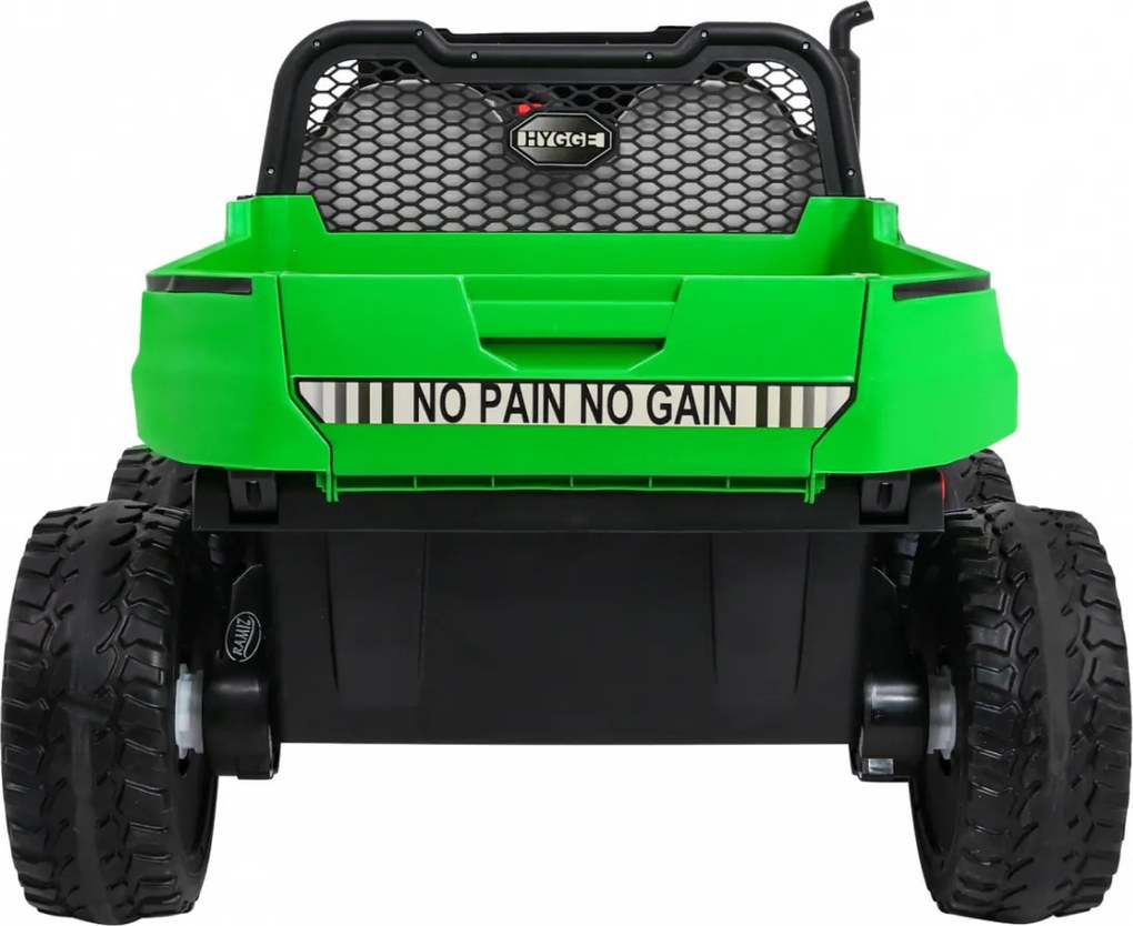 Ramiz Farmárske nákladné auto pre 2 deti Zelené + 4x4 + Diaľkové ovládanie + Kiper + LED Audio